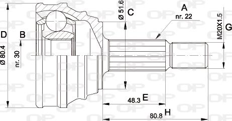 Open Parts CVJ5190.10 - Šarnīru komplekts, Piedziņas vārpsta autospares.lv