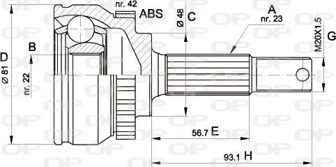 Open Parts CVJ5193.10 - Šarnīru komplekts, Piedziņas vārpsta autospares.lv