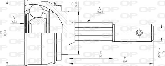 Open Parts CVJ5163.10 - Šarnīru komplekts, Piedziņas vārpsta www.autospares.lv