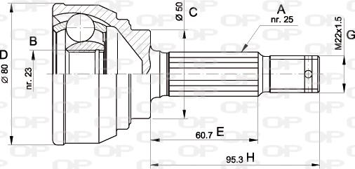 Open Parts CVJ5103.10 - Šarnīru komplekts, Piedziņas vārpsta autospares.lv