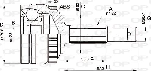 Open Parts CVJ5114.10 - Šarnīru komplekts, Piedziņas vārpsta www.autospares.lv