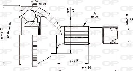 Open Parts CVJ5131.10 - Šarnīru komplekts, Piedziņas vārpsta autospares.lv