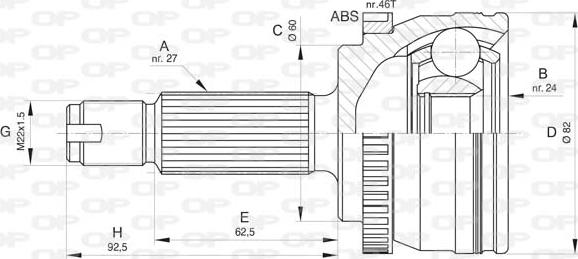 Open Parts CVJ5805.10 - Šarnīru komplekts, Piedziņas vārpsta autospares.lv