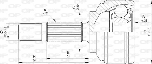 Open Parts CVJ5803.10 - Šarnīru komplekts, Piedziņas vārpsta www.autospares.lv