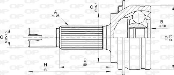 Open Parts CVJ5818.10 - Шарнирный комплект, ШРУС, приводной вал www.autospares.lv