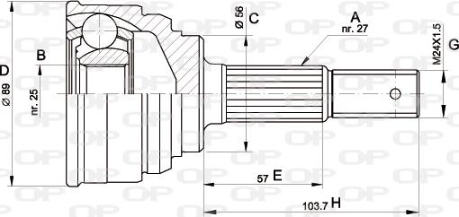 Open Parts CVJ5319.10 - Šarnīru komplekts, Piedziņas vārpsta www.autospares.lv