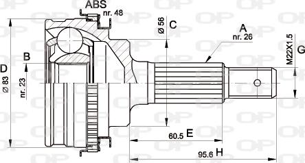 Open Parts CVJ5337.10 - Šarnīru komplekts, Piedziņas vārpsta autospares.lv