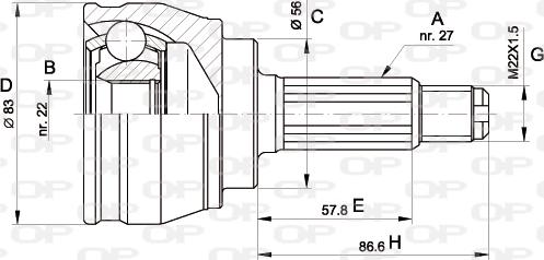 Open Parts CVJ5241.10 - Шарнирный комплект, ШРУС, приводной вал www.autospares.lv