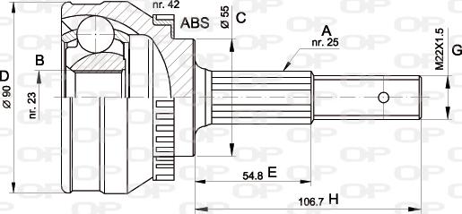 Open Parts CVJ5269.10 - Šarnīru komplekts, Piedziņas vārpsta autospares.lv