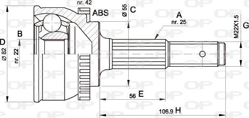 Open Parts CVJ5288.10 - Šarnīru komplekts, Piedziņas vārpsta autospares.lv