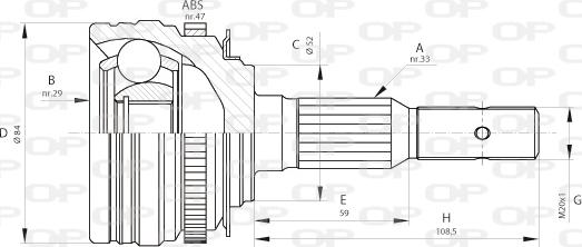 Open Parts CVJ5273.10 - Šarnīru komplekts, Piedziņas vārpsta autospares.lv