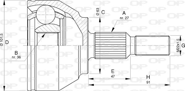 Open Parts CVJ5756.10 - Joint Kit, drive shaft www.autospares.lv