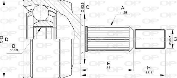 Open Parts CVJ5765.10 - Šarnīru komplekts, Piedziņas vārpsta autospares.lv