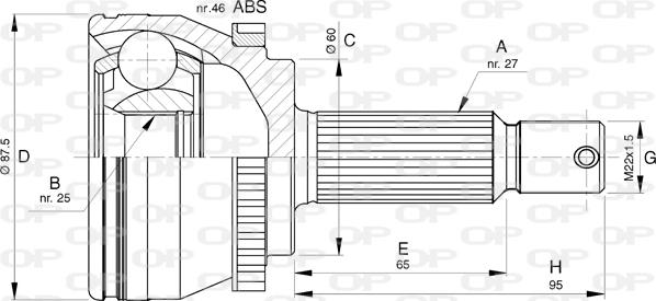 Open Parts CVJ5786.10 - Шарнирный комплект, ШРУС, приводной вал www.autospares.lv