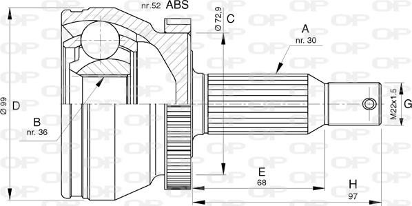 Open Parts CVJ5788.10 - Šarnīru komplekts, Piedziņas vārpsta autospares.lv