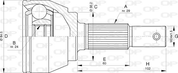 Open Parts CVJ5787.10 - Šarnīru komplekts, Piedziņas vārpsta autospares.lv