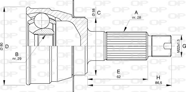 Open Parts CVJ5732.10 - Joint Kit, drive shaft www.autospares.lv