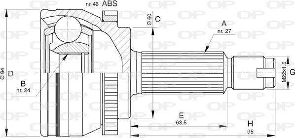 Open Parts CVJ5777.10 - Šarnīru komplekts, Piedziņas vārpsta autospares.lv