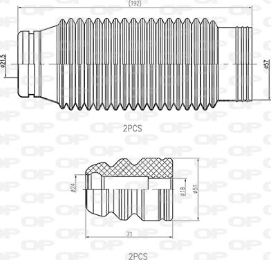 Open Parts DCK5090.04 - Пылезащитный комплект, амортизатор www.autospares.lv