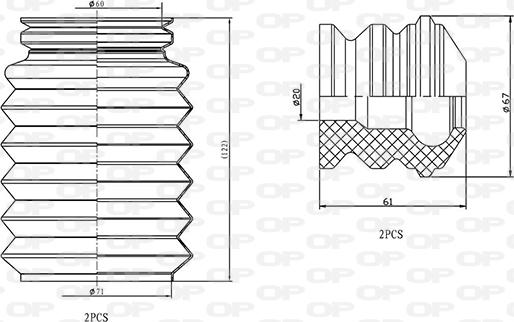 Open Parts DCK5097.04 - Putekļu aizsargkomplekts, Amortizators autospares.lv