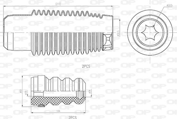 Open Parts DCK5044.04 - Putekļu aizsargkomplekts, Amortizators autospares.lv