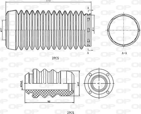 Open Parts DCK5046.04 - Putekļu aizsargkomplekts, Amortizators autospares.lv