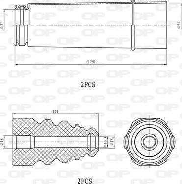 Open Parts DCK5059.04 - Пылезащитный комплект, амортизатор www.autospares.lv