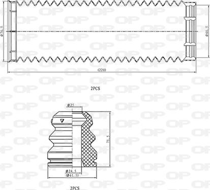 Open Parts DCK5056.04 - Putekļu aizsargkomplekts, Amortizators autospares.lv