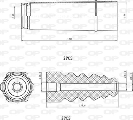 Open Parts DCK5053.04 - Пылезащитный комплект, амортизатор www.autospares.lv