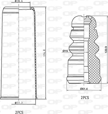 Open Parts DCK5052.04 - Пылезащитный комплект, амортизатор www.autospares.lv