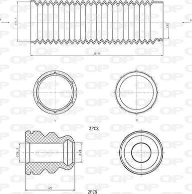 Open Parts DCK5064.04 - Putekļu aizsargkomplekts, Amortizators autospares.lv