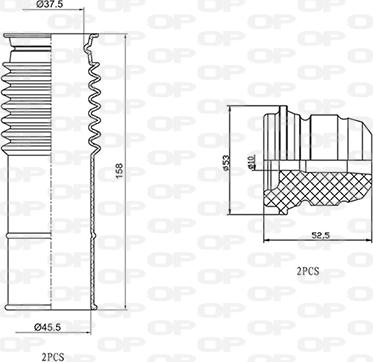 Open Parts DCK5001.04 - Putekļu aizsargkomplekts, Amortizators www.autospares.lv