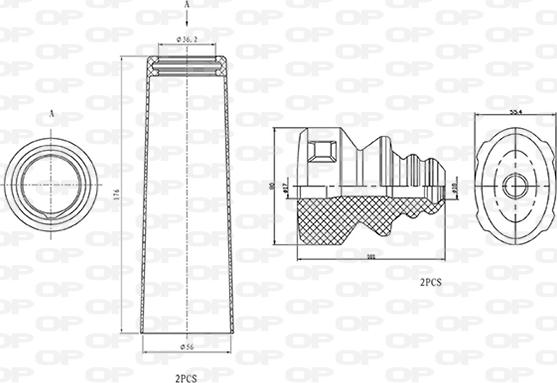 Open Parts DCK5002.04 - Putekļu aizsargkomplekts, Amortizators autospares.lv