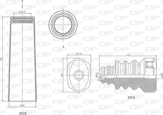 Open Parts DCK5014.04 - Putekļu aizsargkomplekts, Amortizators autospares.lv