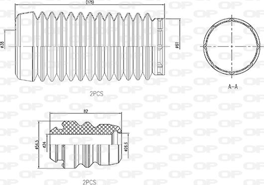 Open Parts DCK5010.04 - Putekļu aizsargkomplekts, Amortizators autospares.lv