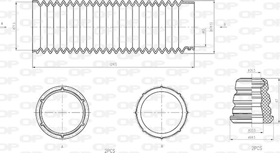 Open Parts DCK5011.04 - Dust Cover Kit, shock absorber www.autospares.lv