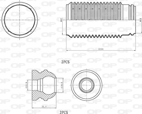 Open Parts DCK5018.04 - Пылезащитный комплект, амортизатор www.autospares.lv