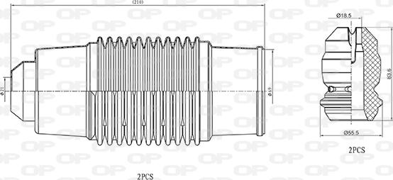 Open Parts DCK5032.04 - Putekļu aizsargkomplekts, Amortizators www.autospares.lv