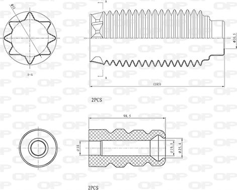 Open Parts DCK5024.04 - Putekļu aizsargkomplekts, Amortizators autospares.lv