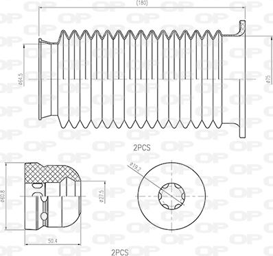 Open Parts DCK5026.04 - Putekļu aizsargkomplekts, Amortizators autospares.lv