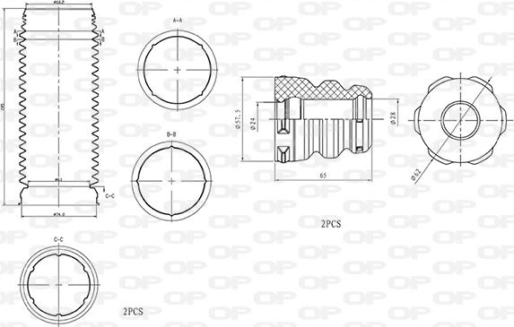 Open Parts DCK5020.04 - Пылезащитный комплект, амортизатор www.autospares.lv