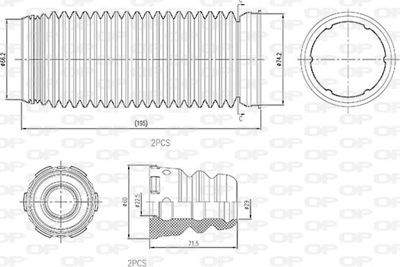 Open Parts DCK5022.04 - Putekļu aizsargkomplekts, Amortizators autospares.lv