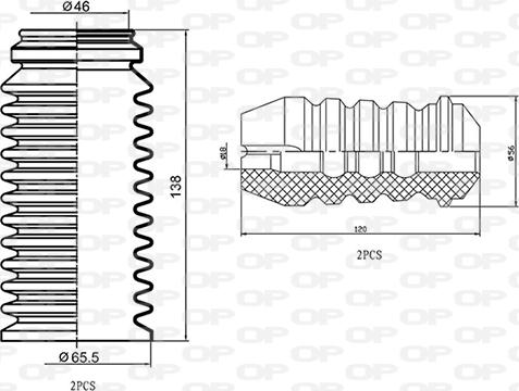 Open Parts DCK5070.04 - Пылезащитный комплект, амортизатор www.autospares.lv