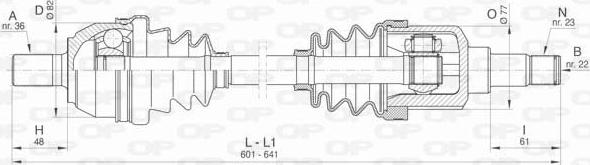 Open Parts DRS6449.00 - Piedziņas vārpsta www.autospares.lv