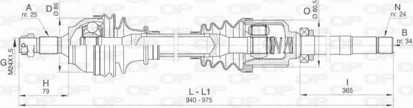 Open Parts DRS6457.00 - Piedziņas vārpsta www.autospares.lv