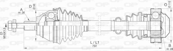 Open Parts DRS6407.00 - Piedziņas vārpsta autospares.lv