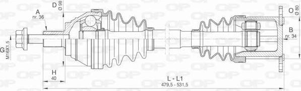 Open Parts DRS6415.00 - Piedziņas vārpsta autospares.lv