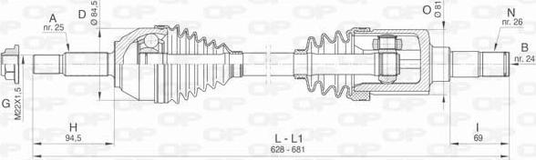 Open Parts DRS6411.00 - Piedziņas vārpsta www.autospares.lv