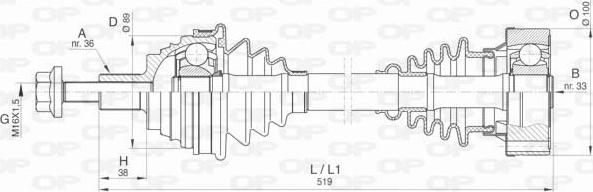 Open Parts DRS6418.00 - Piedziņas vārpsta autospares.lv