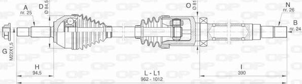 Open Parts DRS6412.00 - Piedziņas vārpsta www.autospares.lv